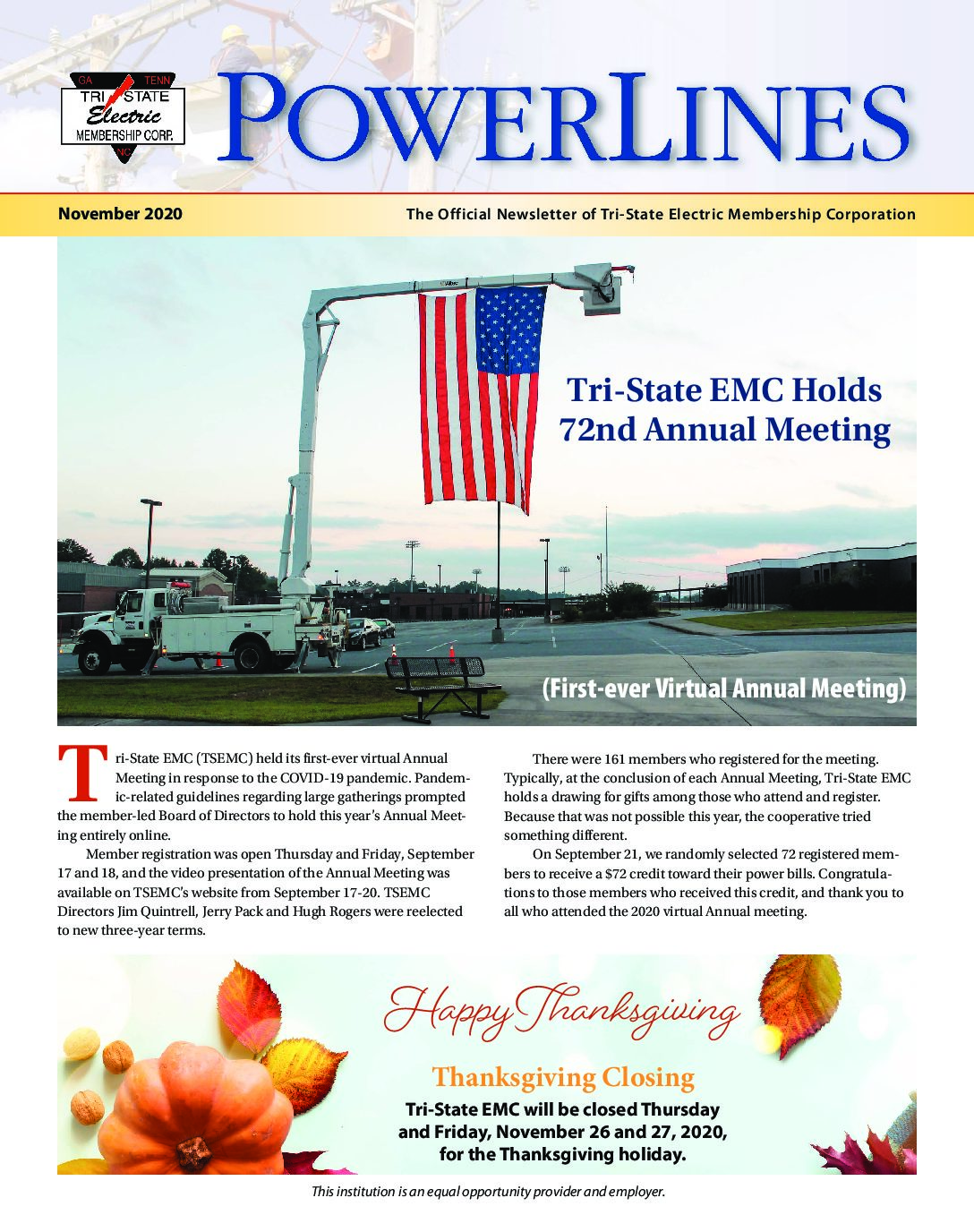 TriState Electric Membership Corporation Serving our members since 1948